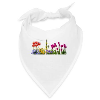 pansy stiefmuetterchen blumen flowers tulpen tulip - Bandana - Weiß - Vorne