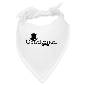 Gentleman mustache monokel bart zylinder brille - Bandana - Weiß - Vorne