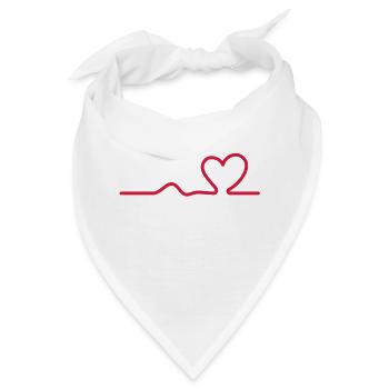 Herzschlag Herz Liebe verliebt Valentinstag Puls - Bandana - Weiß - Vorne