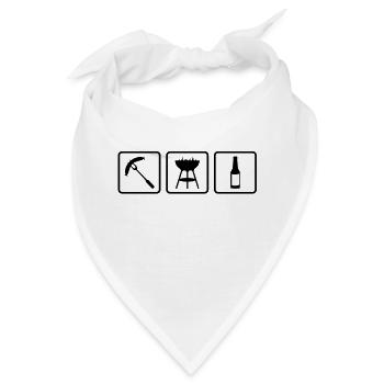 Wurst - Griller - Bier - Bandana - Weiß - Vorne