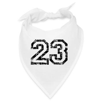 Zahl 23 (Vintage Weiß) 23. Geburtstag Nr. 23 - Bandana - Weiß - Vorne