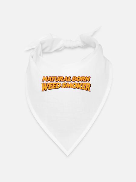 Natural born weed smoker 3col - Bandana - white - Front