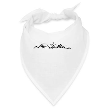 BERGE Gebirge Landschaft Silhouette Panorama - Bandana - Weiß - Vorne