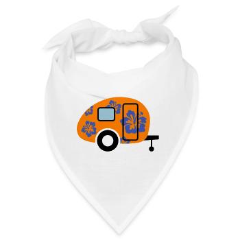 Hibiskus Caravan Wohnwagen Campingplatz Camper - Bandana - Weiß - Vorne
