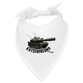 Katzenfreund - Panzer - Bandana - Weiß - Vorne
