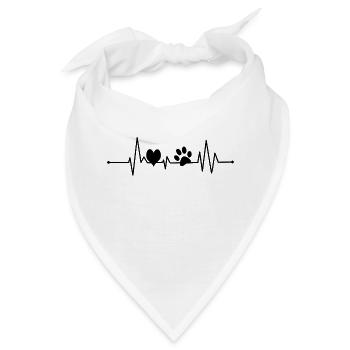 Pfote Druck Herz für alle Haustier Tier/Katze/Hund Liebhaber - Bandana - Weiß - Vorne