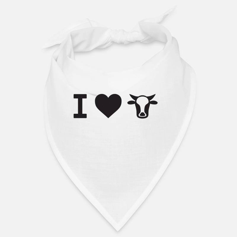 J'aime les vaches - vache - Bandana - blanc
