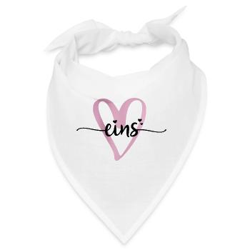Erster Geburtstag Herz Rosegold - Bandana - Weiß - Vorne