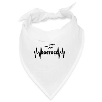ROSTOCK Herzschlag Hansestadt - Bandana - Weiß - Vorne