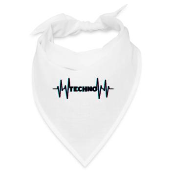 TECHNO Herzschlag DJ Musik Tanzen Party - Bandana - Weiß - Vorne