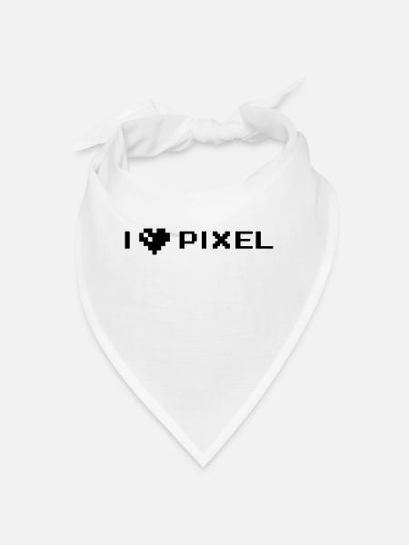 i love pixel - Bandana - white - Front