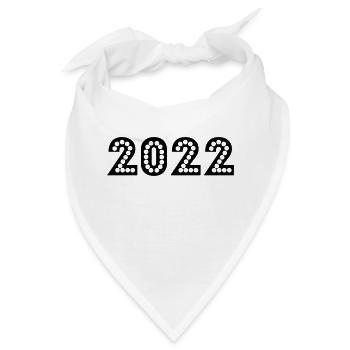2022 Jahreszahl Datum Zahl Anno Kalenderjahr 22 - Bandana - Weiß - Vorne