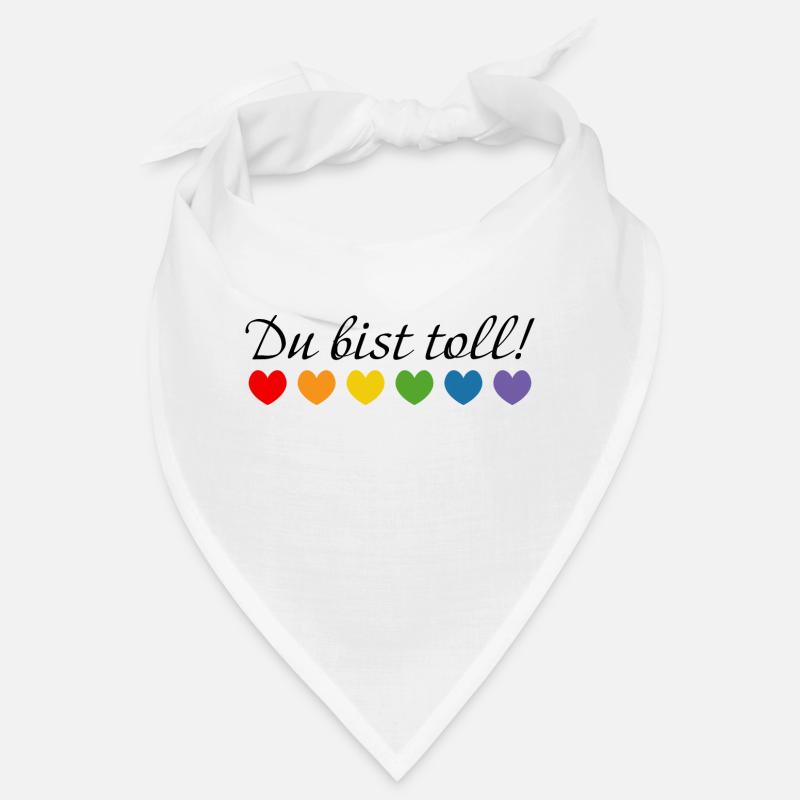Regenbogenherzchen du bist toll - Bandana - Weiß
