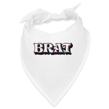 Brat, Freche Göre, 3D Zierschrift, Graffiti - Bandana - Weiß - Vorne