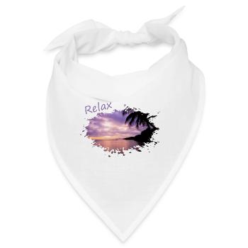 relax chill out Palmen palms sundown - Bandana - Weiß - Vorne