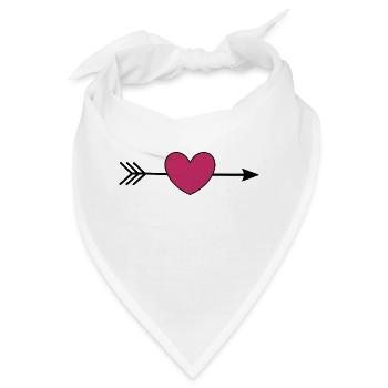 violettes Herz mit Pfeil violett rot Valentinstag - Bandana - Weiß - Vorne