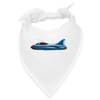 Flugzeug Blau - Bandana - Weiß - Vorne