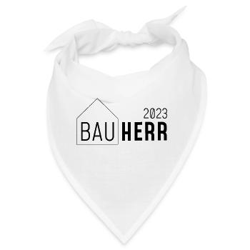 Bauherr 2023 // mit Haus //dunkel - Bandana - Weiß - Vorne
