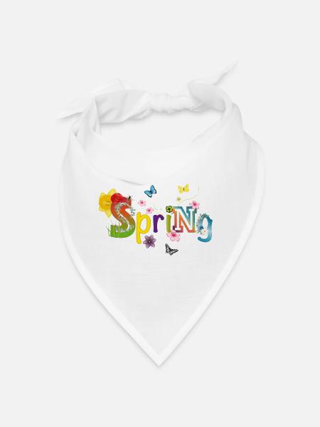 spring-like typography at the beginning of spring - Bandana - white - Front