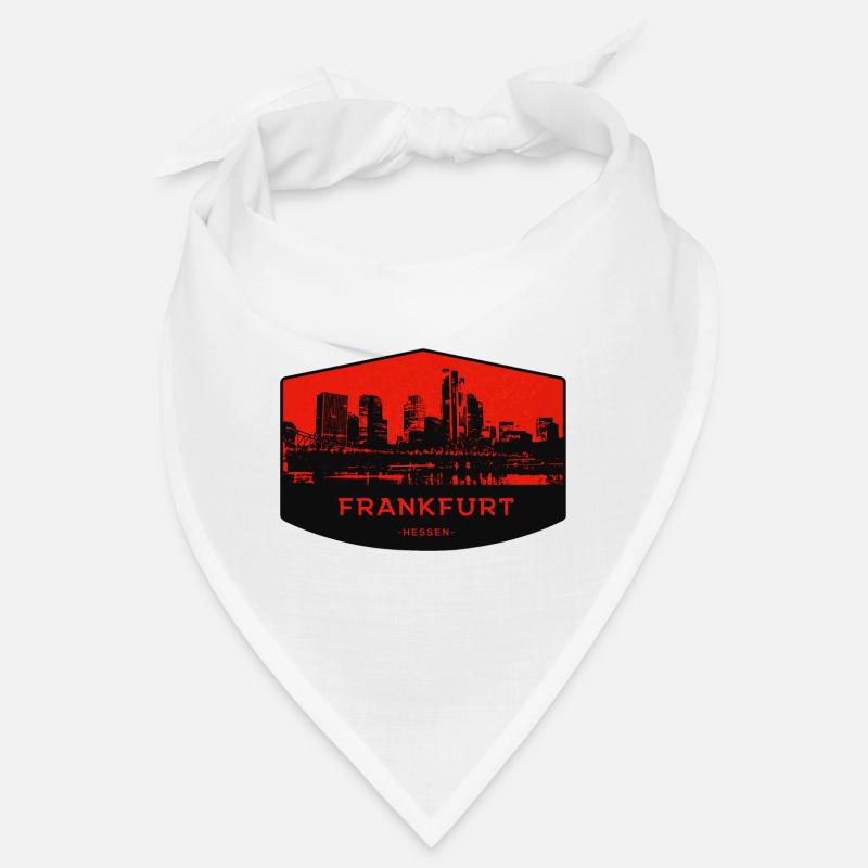 Frankfurt Skyline Patch Red Black Bandana