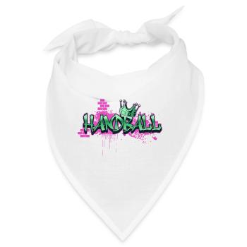 Handball Graffiti Spray Sprayer Handballspieler - Bandana - Weiß - Vorne