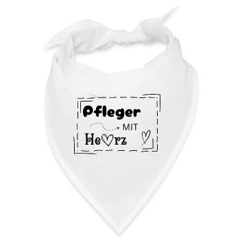 Pfleger mit Herz - Bandana - Weiß - Vorne