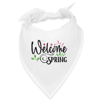 Willkommen Frühling - Bandana - Weiß - Vorne