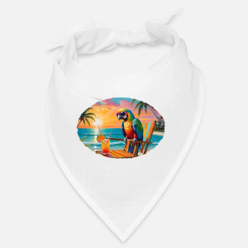 Perroquet sur la plage au coucher du soleil Bandana