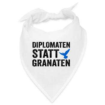 Diplomaten statt Granaten - Bandana - Weiß - Vorne