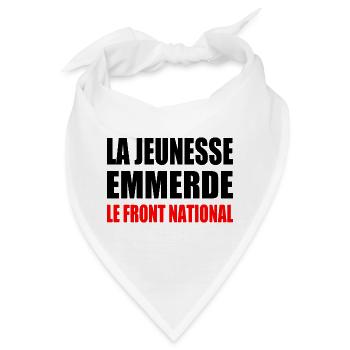 Scheiß auf die Front National - Bandana - Weiß - Vorne