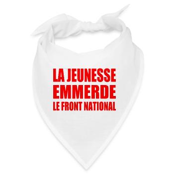 Scheiß auf die Front National - Bandana - Weiß - Vorne