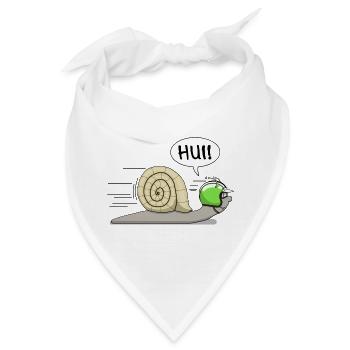 Rennschnecke - jetzt auch in grün - Bandana - Weiß - Vorne
