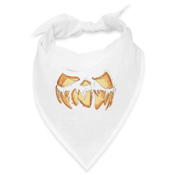 Kürbis Gesicht Halloween Scribble - Bandana - Weiß - Vorne