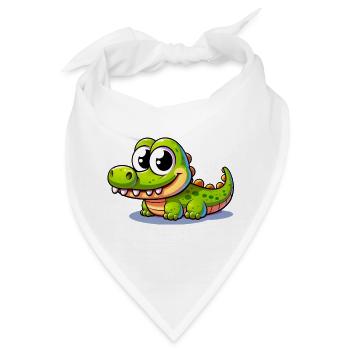 Alligator-Krokodil - Bandana - Weiß - Vorne