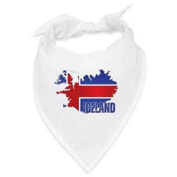Icelandic Pride, Isländische Flagge - Bandana - Weiß - Vorne