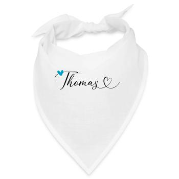 Thomas Name Vorname Kalligrafieherz - Bandana - Weiß - Vorne