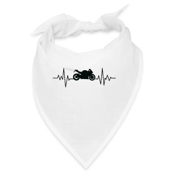 Moto Rider Herzfrequenz - Bandana - Weiß - Vorne