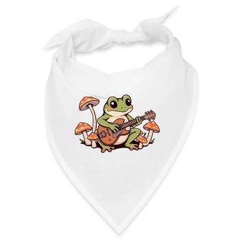 Frosch spielt Gitarre - Bandana - Weiß - Vorne