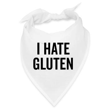 Ich hasse Gluten - Bandana - Weiß - Vorne