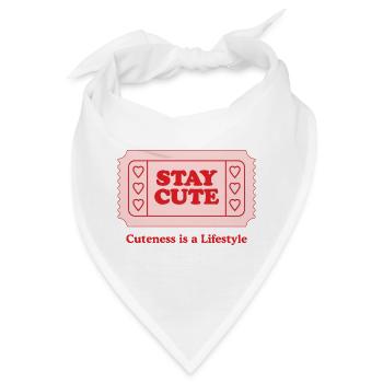 Verspieltes Herz-Ticket-Design - Bandana - Weiß - Vorne