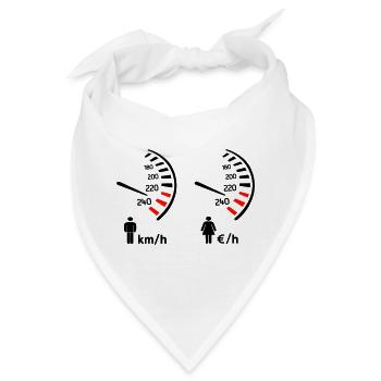 Tachometer km/h und Kostenmesser - Bandana - Weiß - Vorne