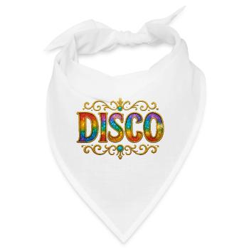 Buntes Disco-Motiv mit Goldrahmen - Bandana - Weiß - Vorne