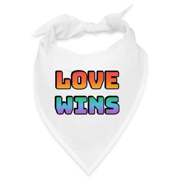 Liebe gewinnt Farbverlauf Regenbogen Buchstaben - Bandana - Weiß - Vorne