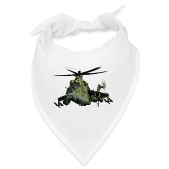 Kampfflugzeug Tarnmuster Helikopter - Bandana - Weiß - Vorne