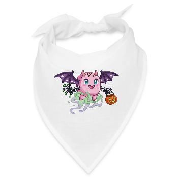 Kawaii Halloween Monster Pixel Art Design - Bandana - Weiß - Vorne