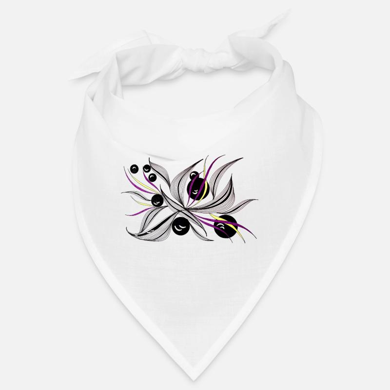 Black and White Flower Beam Pattern Bandana