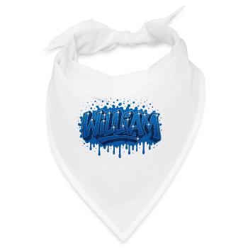 Graffiti Vorname William Geschenk Ideal druckbar - Bandana - Weiß - Vorne