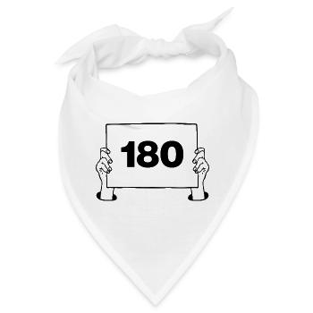 180 Darts Schild, Darts Junkie, Onehundreteighty - Bandana - Weiß - Vorne