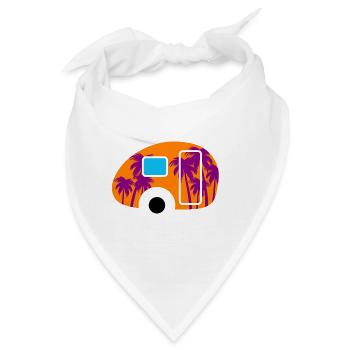 Caravan Palmen Urlaub Südsee Camping Wohnwagen Fan - Bandana - Weiß - Vorne
