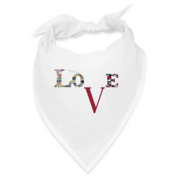 Liebe Patchwork-Typografie - Bandana - Weiß - Vorne